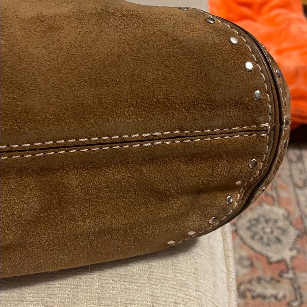 Michael Kors Brown Suede and Leather Tote Bag - Picture 9 of 16